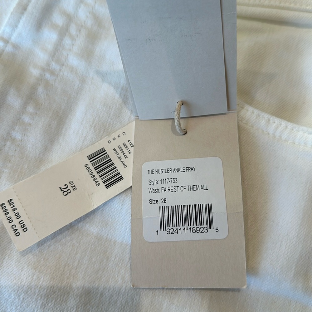 Mother denim the hustler ankle fray size 28 fairest of them all nwt